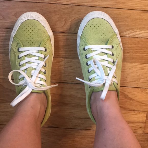 SeaVees Perforated Sneakers in Chartreuse - Picture 3 of 10